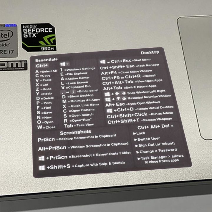 1PCS Windows PC Reference Keyboard Shortcut Sticker Adhesive For PC ...