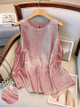 plus Size Elegant Sleeveless Top Luxury Metal Series Fashionable Casual Wear for Women. 