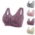 Wireless Bralette Comfortable Underwear Middle-aged Elderly Women Lace Chest Wrap Ultra-thin Mom Front Open Buckle Cotton. 