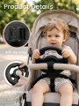 Stroller Steering Wheel with Honk Sound & 360° Rotation, Baby Travel Toy to Calm Fussy Riders.