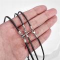 45/50/55/60cm Black Rubber Leather Chain Stainless Steel Lobster Buckle DIY Necklace Pendant Jewelry Making Handmade Rope. 