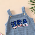 Summer neutral infants and toddlers neutral male and female infants independent corduroy independent day suspenders Romper. 