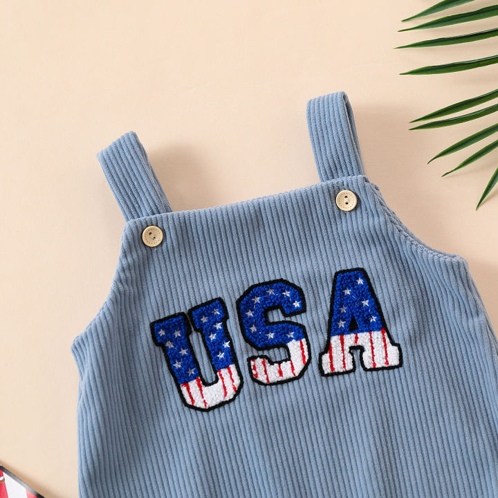Summer%20neutral%20infants%20and%20toddlers%20neutral%20male%20and%20female%20infants%20independent%20corduroy%20independent%20day%20suspenders%20Romper%20-%20Image%205