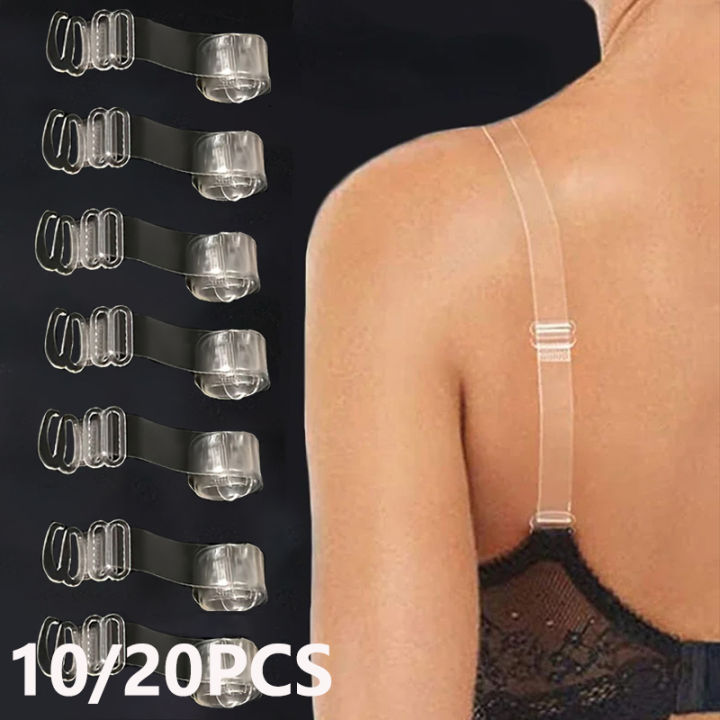 FallSweet 2/4/10/20PCS Adjustable Invisible Clear Bra Straps for Women  Transparent Elastic Shoulder Belt Lingerie Accessories