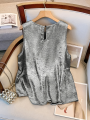 plus Size Elegant Sleeveless Top Luxury Metal Series Fashionable Casual Wear for Women. 