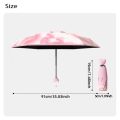 Mini Foldable Fruit Pattern Umbrella UV Resistant Heart-Shaped Handle Sunshade Rain Umbrella for Women.