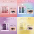 Self Adhesive Eyelashes DIY at Home Mix Length Lash Extension Reusable Individual Lashes Easy Use BQI No Glue Cluster Lashes.