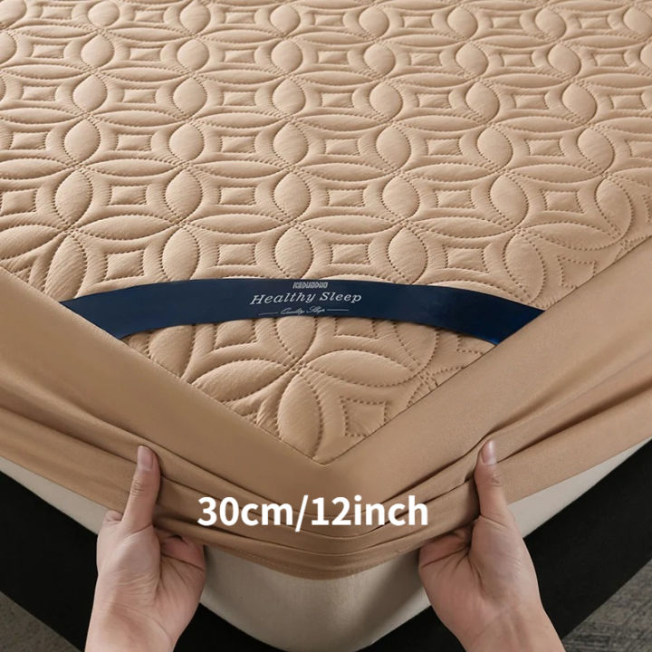 Waterproof%20Antibacterial%20Queen%20Mattress%20Protector,%20Ultrasonic%20Quilted%2030cm%20Deep%20Pocket%20with%20Elastic%20Band%20Non-Slip%20Fitted%20Sheet%20-%20Image%207