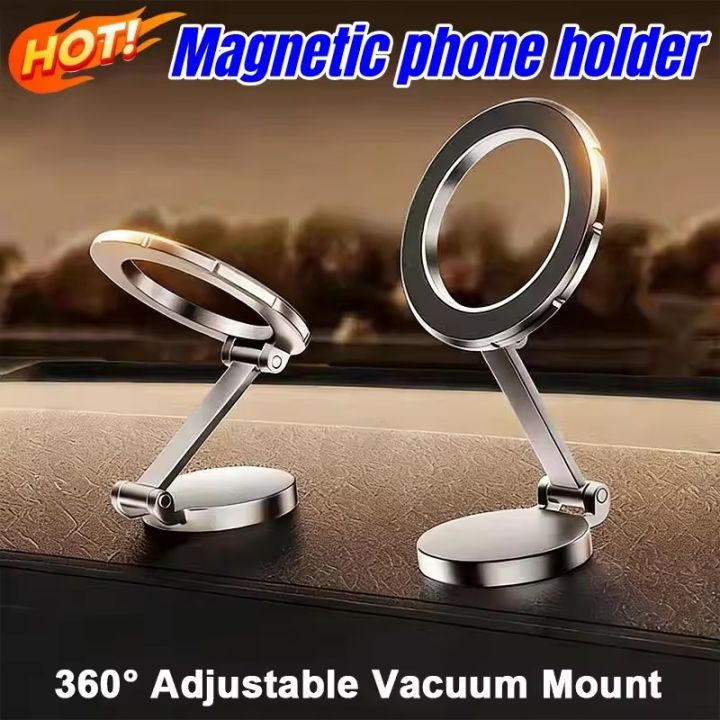 Foldable Magnet Car Mobile Phone Holder for MagSafe 360° Adjustable Magnetic Car Mount Stand for iPhone 17 In Car