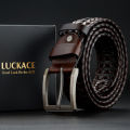 LUCKACE Genuine Leather Casual Men's Belt Trendy Golf Belts Knitted Belt With Alloy Buckle Best Gift Choice for Boyfriend/Husban.