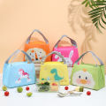 Cute Cartoon Printed Lunch Bag Kids Student School Lunch Bags Thermal Insulation Oxford Cloth Handbag Waterproof Storage Bags. 