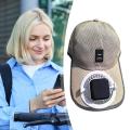 Summer Men Women Fan Baseball Hat Sun Block Baseball Hat with Solar Fan USB Charging Fan Breathable UV Block Outdoor Sunhats.