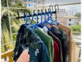Balcony clothes drying matal hangar havy duty hangar clothes,malty purpose hangar ,space saving clothes drying stand laundry hangar. 