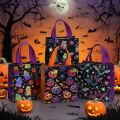 4-Piece Cartoon Printed Halloween Candy Packaging Bags For Holiday Party Party Shopping Bags Handheld Non-woven Bags.