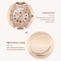 OLEVS 9943 Luxury All Diamond Original Quartz Watch for Women Elegant Rose Gold Stainless Steel Waterproof Ladies Wrist Watches.