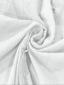 Minimalist Men's White Linen Button-Down Shirt, Stand Collar, Modern Office & Weekend Essential.