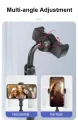 L7 Desktop Mobile Phone Holder Height Adjustable Stand & 360° Rotatable for Live Streaming Shoot YouTube TikTok Video and Multipurpose Round Base Smartphone Mobile Stand- Black. 