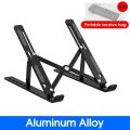 Aluminum laptop stand for bed and office use lightweight ventilate, portable laptop stand  with 7-Level adjustable Height for 11 - 17 Inch notebook stand High Quality Aluminium laptop stand with non-slip silicon grip.. 