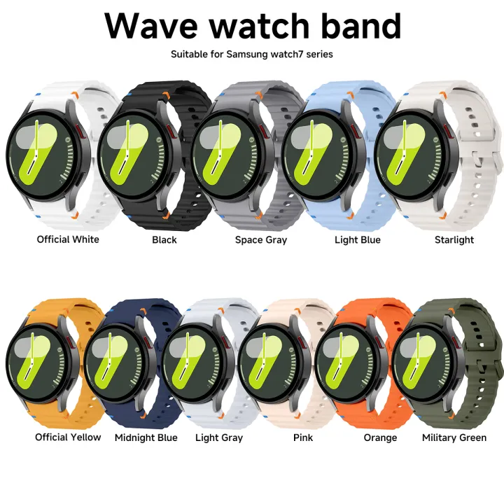 Original%20Band%20for%20Samsung%20Galaxy%20watch%207/FE/5%20Pro/6/4%20classic%2044mm%2040mm%20Silicone%20sport%20belt%20bracelet%20correa%20Galaxy%20watch%207%20Strap%20-%20Image%202