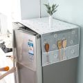 Dust-Proof Refrigerator Cover Cotton Washing Machine Top Protector with Side Storage Bags,Fridge Dust Cover,Washing Machine Top Cover Front Load,Universal Cover Cloth for Home and Kitchen. 