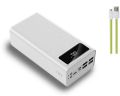 P5 50000Mah Power Bank - 3 Built-in Cables - 3 Input 4 Usb Output Multifunctional Ultra large capacity Power bank LED Lights - LCD Display. 