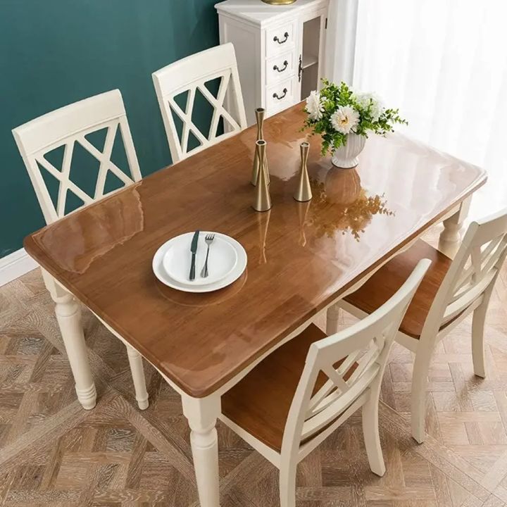 PVC Waterproof Transparent Tablecloth Soft Glass Table Protector Living Room Dining Table Coffee Table Protector Home Decoration
