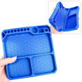 1Pcs Silicone Parts Tray with Tool Stand 155*155mm for 1/18 1/24 1/10 RC Car Boat Airplane Model.