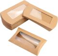 10/30/50pcs kraft paper pillow box with transparent window, candy packaging box, snack box for birthday wedding party. 