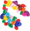 15 PCs Rock Wall Durable Textured Climbing Handles Rock Wall Climbing Handles Multicoloured Assorted Climbing Handles Set for Children. 