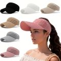 1pc Women Anti-UV Sun Hats Breathable Adjustable Empty Top Visor Caps for Tennis Golf Running Travel Beach Sport Outdoor Hat. 