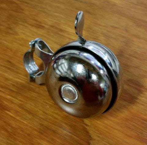 BICYCLE REVOLVING BELL LOUD QUALITY STEEL CHROME FITS