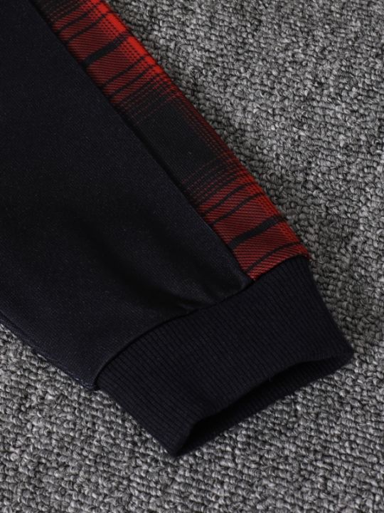 Spring%20Autumn%20Plaid%20Print%20Baby%20Boy%20Long%20Sleeve%20Hooded%20Fleece%20Lined%20Shirt%20Color%20Block%20Pants%20Two-Piece%20Casual%20Outfit%20for%20Toddlers%20-%20Image%206