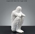 Set Of two Black & White Thinking statue Silent Philosopher Decorative Sag| The Solitary Scholar Thoughtful Shelf Sculpture Decoration Piece for Office, Library, Room. 