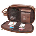 Toiletry Bag for Men, Large Travel Shaving Dopp Kit Water-resistant Bathroom Toiletries Organizer PU Leather Cosmetic Bags.