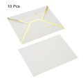 10Pcs V Flap Envelopes 7 x 5'' Luxury Style Gold Border Greeting Card Envelope for Invitations Weddings. 