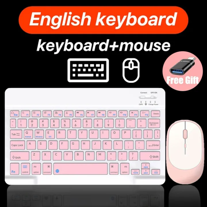 Wireless Keyboard and Mouse Rechargeable Bluetooth-compatible Keyboard For Laptop Tablet Phone Ipad For Android iOS Windows