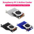 Raspberry Pi 5 Active Cooler Aluminum Heatsink PWM Speed Adjustable Fan Black Silver Blue Cooling Radiator for RPI 5 Pi5. 