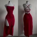 2024 explosive new dress summer high sensibility halter strap Spice Girl bag hip dress. 