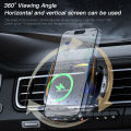 1PC updated car wireless phone holder with wireless charging, universal ventilation components, 360 ° rotating arm, USB connecto. 