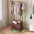 Clothes Rack stand and laundry basket shelf clothes cupboard organizer foyer swivel hanger with wheel dirty storage basket. 