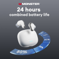 Monster MQT52 New TWS Gaming Headset Wireless Bluetooth 5.4 HIFI Stereo Music Earphones Talking Noise Canceling Earbuds with Mic.