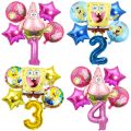 6Pcs SpongeBob SquarePants Patrick Star Balloon set Birthday Party Balloons Helium Ballons Boy Girl Baby Shower Party Supplies. 