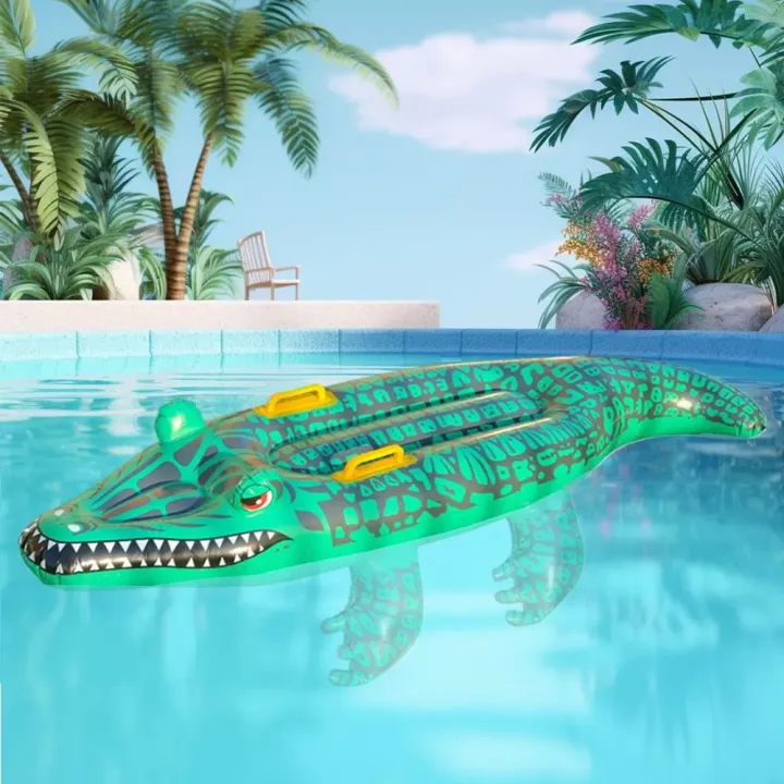 Inflatable%20Crocodile%20Shaped%20Surfboard%20Alligator%20Floating%20Pad%20for%20Pool%20Body%20Mat%20Replacement%20Surfboatd%20Daily%20Use%20Kids%20Swim%20Toy%20-%20Image%202
