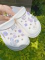 12 cute style transparent purple Bear garden shoes Shoe accessories DIY shoe flower, women's beach shoes decorative buckle.