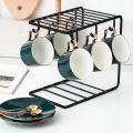 Coffee Cup Plates Iron Rack Creative Iron Drain Shelf Cup Holder Household Mug Storage Kitchen Rack kitchen  cup stand steel mug. 