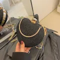 Evening Clutch Bag Women Bag Shiny Handbag Heart Shape Metal Clutches Bag Fashion Chain Shoulder Crossbody Bag Luxury Lady Purse. 