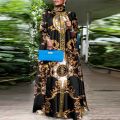 Plus Size 5XL VONDA Elegant Party Women Sundress Bohemian Stand Collar Sleeveless Printed Maxi Dress Casual Bat Sleeve Long Robe. 