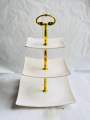 3 Tire Cupcake Stand Fruit Plate Holder Desserts Sanck Candy Buffet Stand Tower For Melamine Double Glazed. 