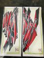 PULSAR 220 BLACK RED STICKERS SET. 