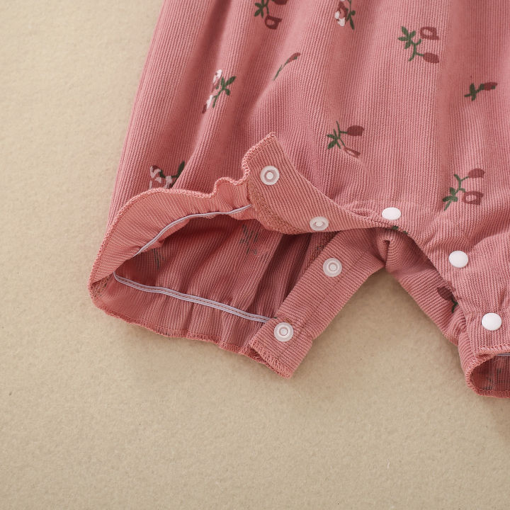 Summer%20female%20infant%20floral%20print%20short-sleeved%20overalls%20and%20bow%20headgear%20-%20Image%206